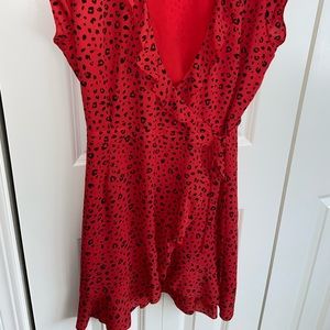 Sunday Best Savoy Dress Red/Black Cheetah